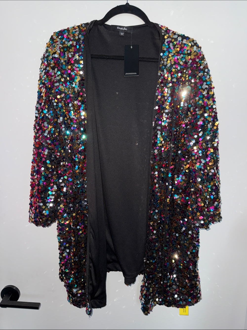 Simply Be UK Multiple Color Sequin Kimono Duster